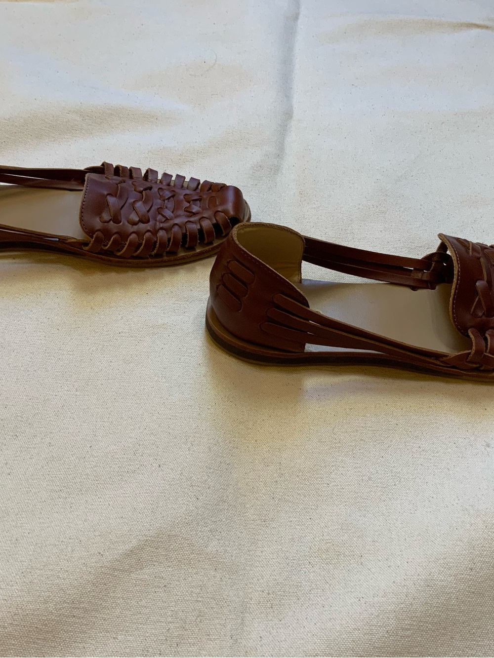 Nisolo Chestnut Brown Woven Leather Huarache Slip-Ons 9.5 - Picture 5 of 8